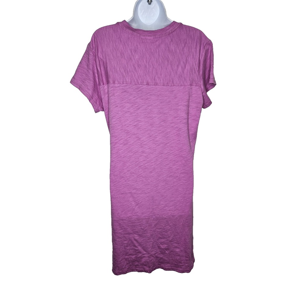 Gap Women's Pink Short Sleeve T-Shirt Dress Size L Tie Front Waist 100% Cotton - Picture 2 of 8